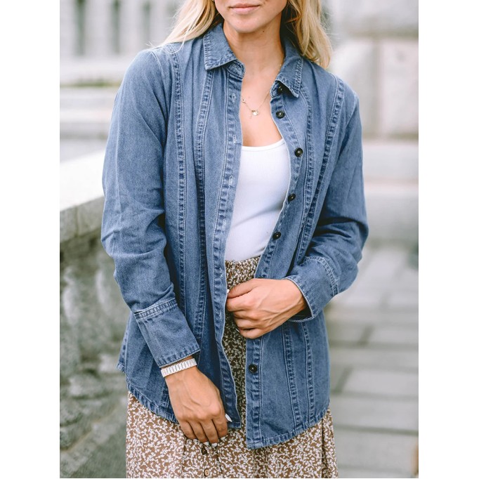 Casual simple versatile denim jacket