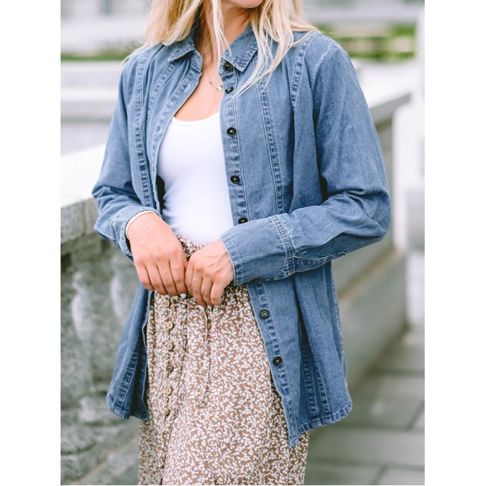 Casual simple versatile denim jacket