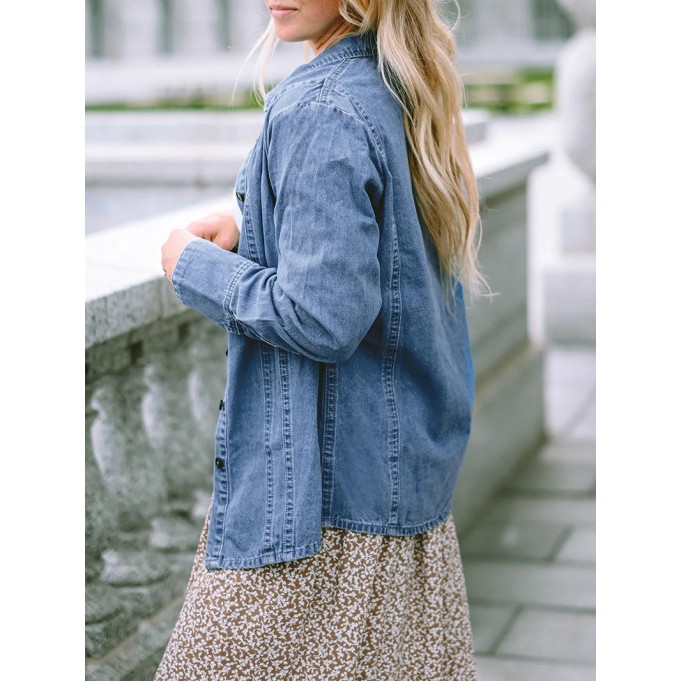 Casual simple versatile denim jacket