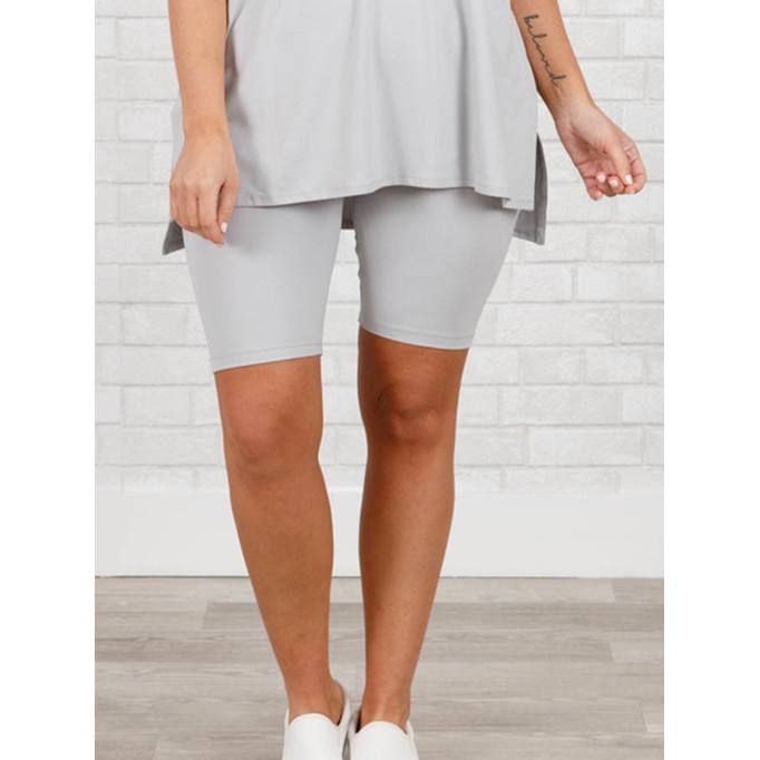 Casual slit short sleeved T-shirt shorts set