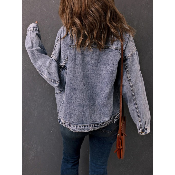 casual solid color buttoned short jacket