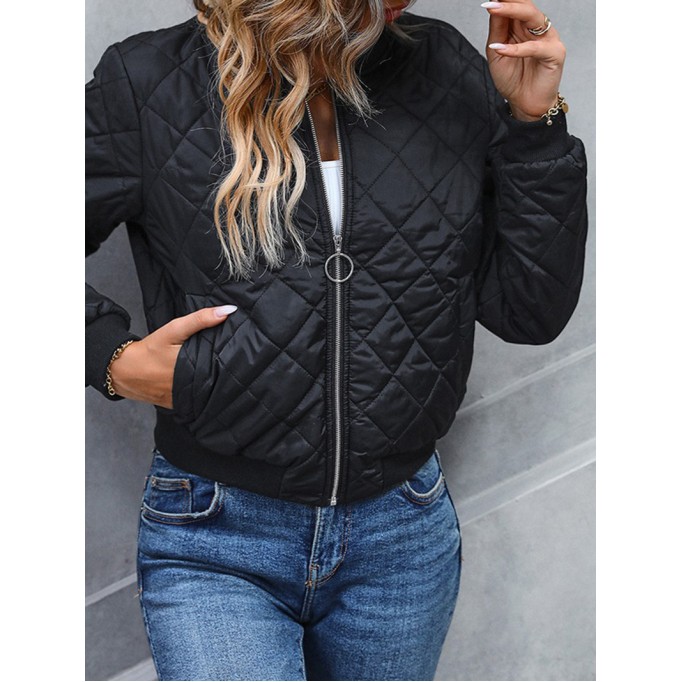 Casual solid color down short jacket