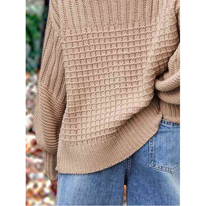 Casual solid color thick line sweater