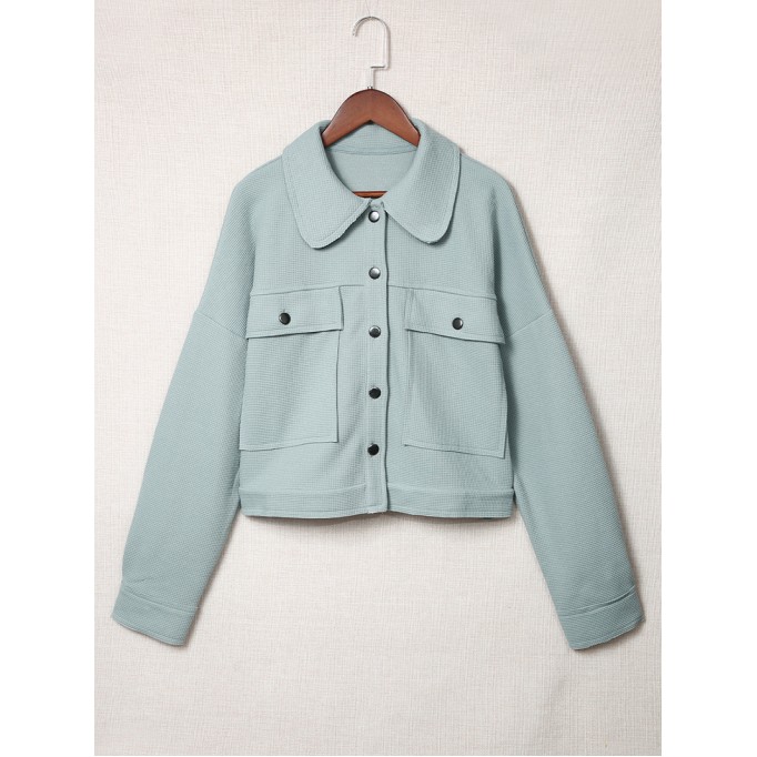 Casual solid color waffle jacket