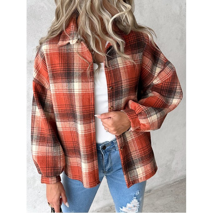 Casual thick plaid women's jacket