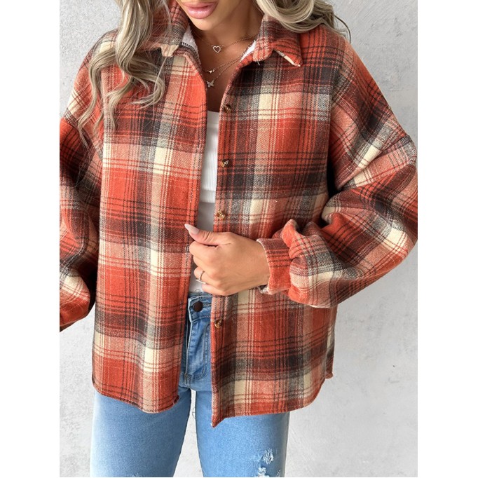 Casual thick plaid women's jacket