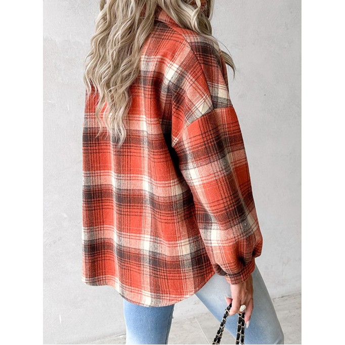 Casual thick plaid women's jacket