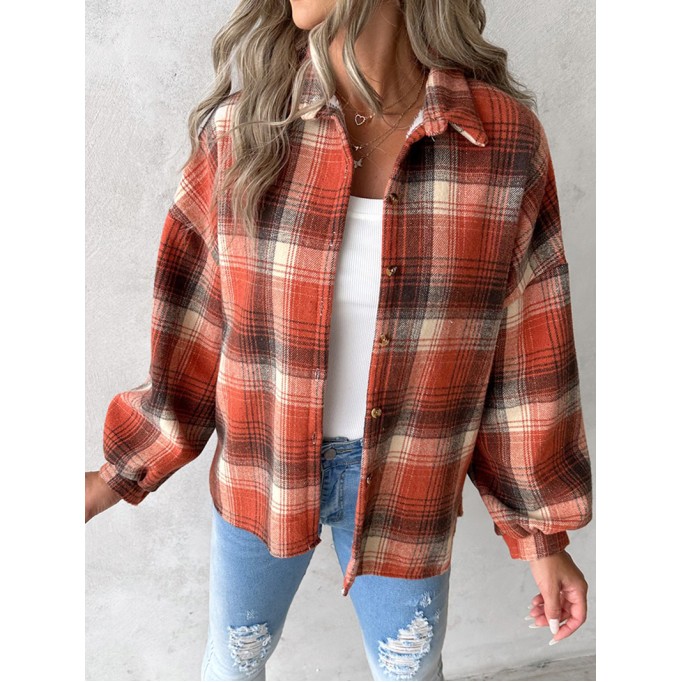 Casual thick plaid women's jacket