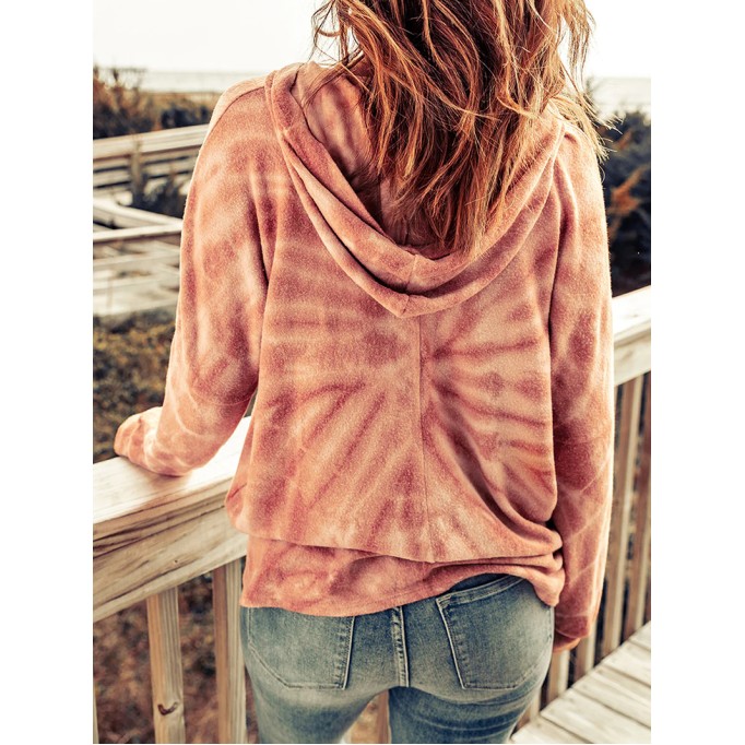 Casual tie-dye strappy hoodie