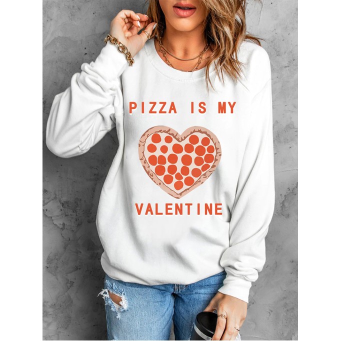 Casual Valentine printed sweatshirt