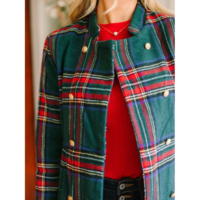 Green Plaid Coat