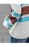 Color Block Boat Neck Knit Top