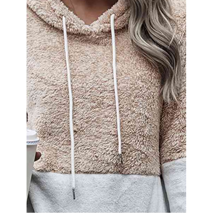Contrast Drawstring Long Sleeve Hoodie