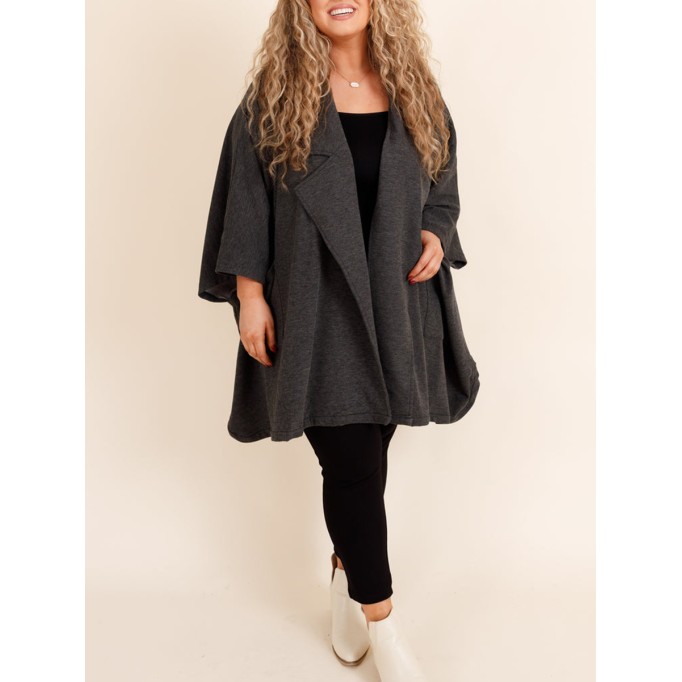 Dark gray loose fitting jacket