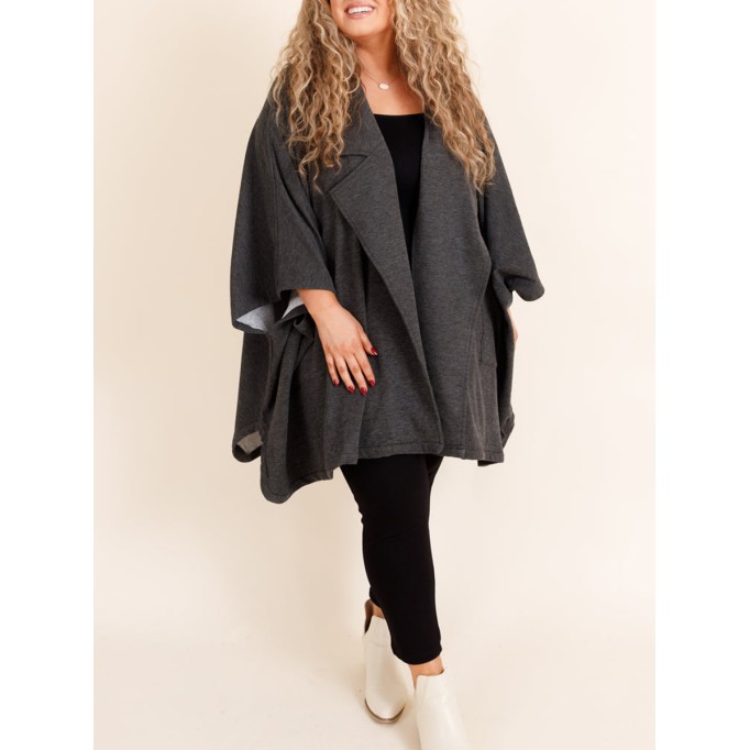 Dark gray loose fitting jacket