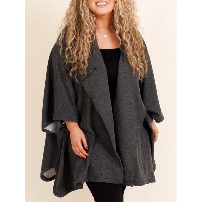Dark gray loose fitting jacket