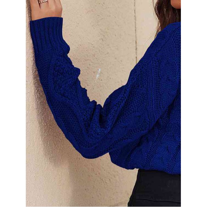 Drawstring Round Neck Sweater