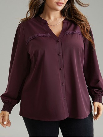 Elegant Burgundy V-neck shirt
