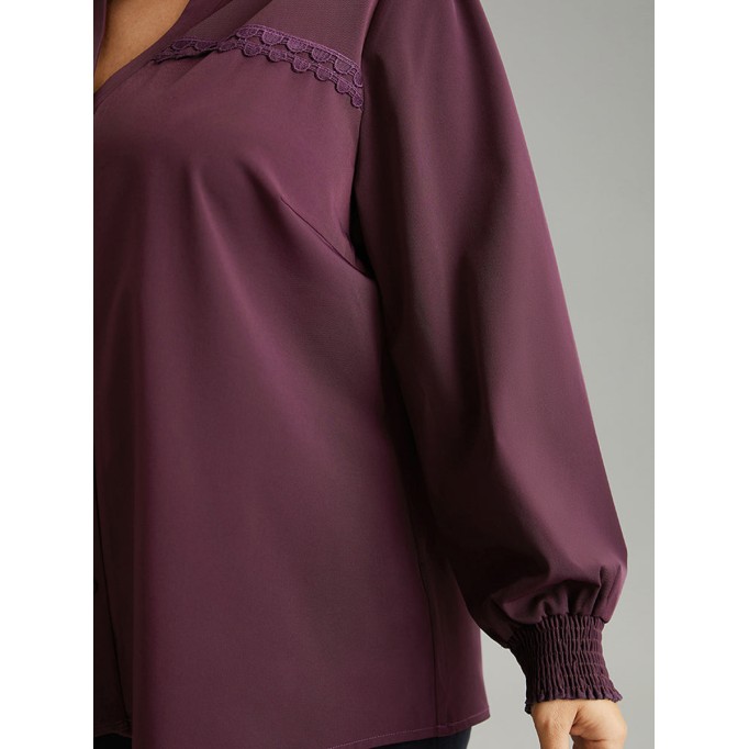 Elegant Burgundy V-neck shirt