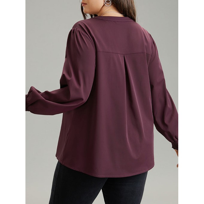 Elegant Burgundy V-neck shirt