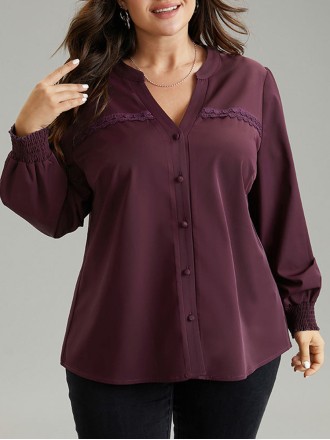 Elegant Burgundy V-neck shirt