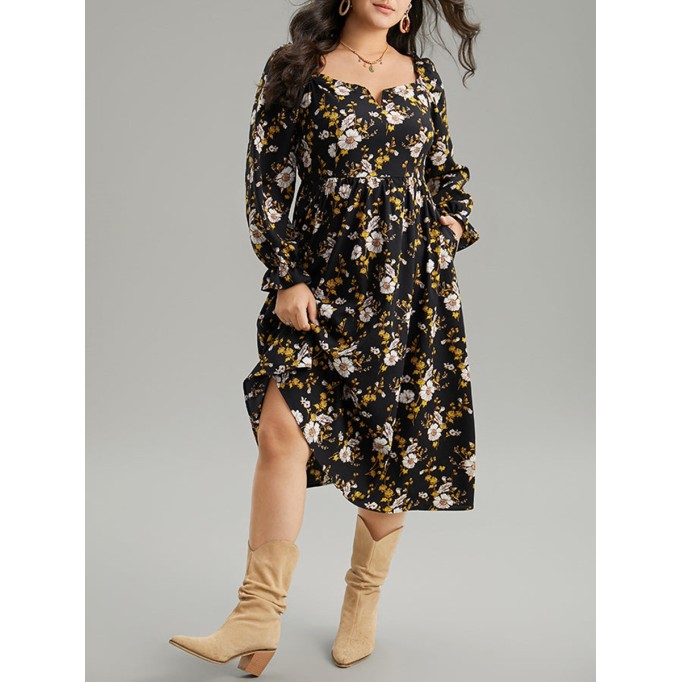 Elegant premium waist slimming dress with pockets