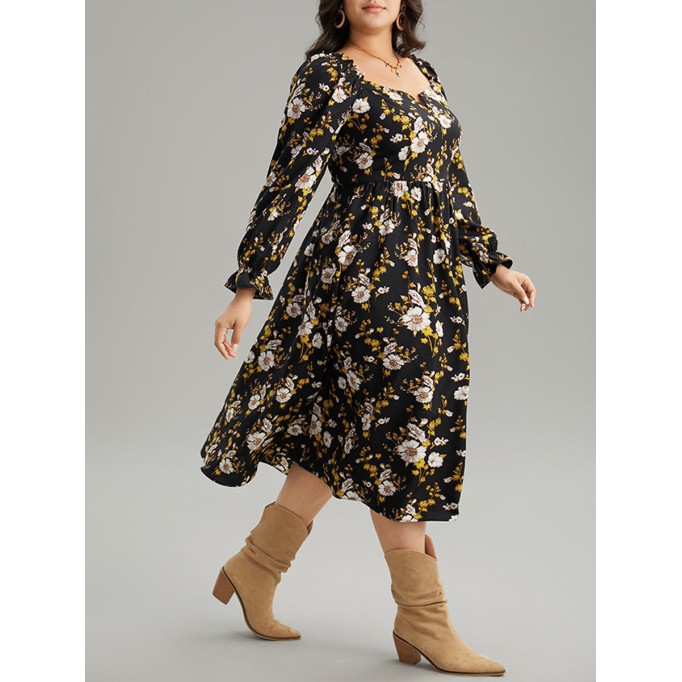 Elegant premium waist slimming dress with pockets