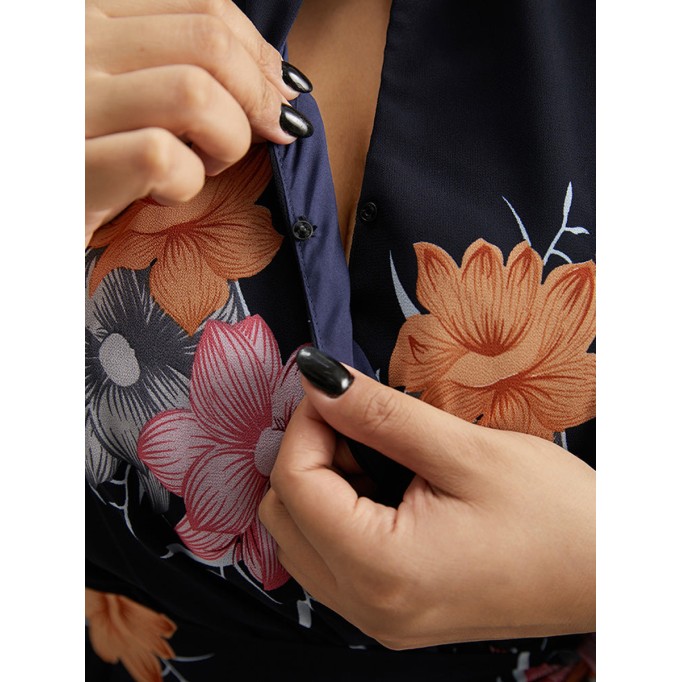 Elegant senior floral waist dress MIDI skirt
