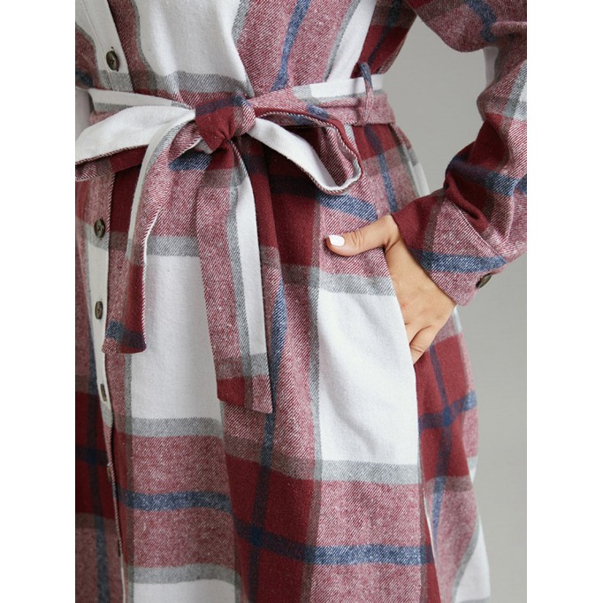 Elegant senior plaid dress MIDI skirt