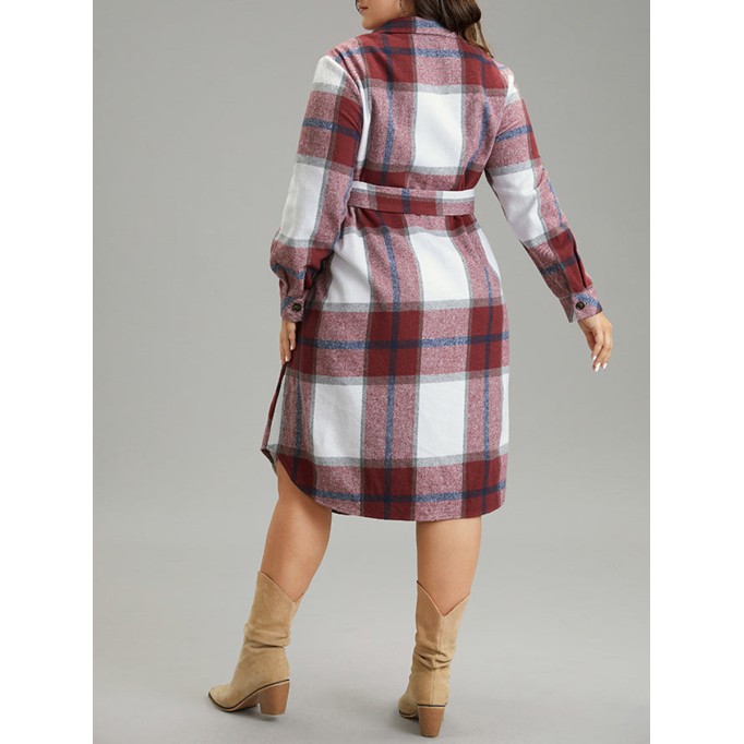 Elegant senior plaid dress MIDI skirt