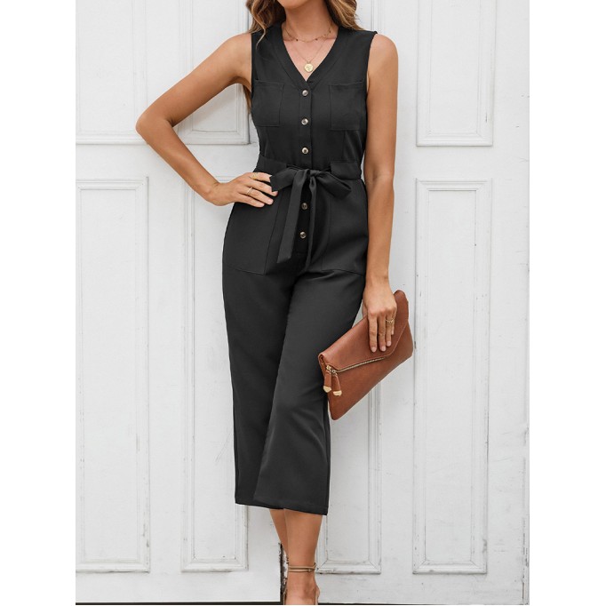 Fashion V-neck casual jumpsuit