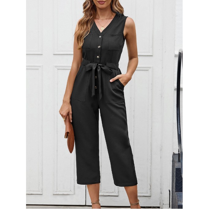 Fashion V-neck casual jumpsuit