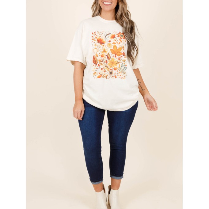 Flower and Plant Pattern T-shirt