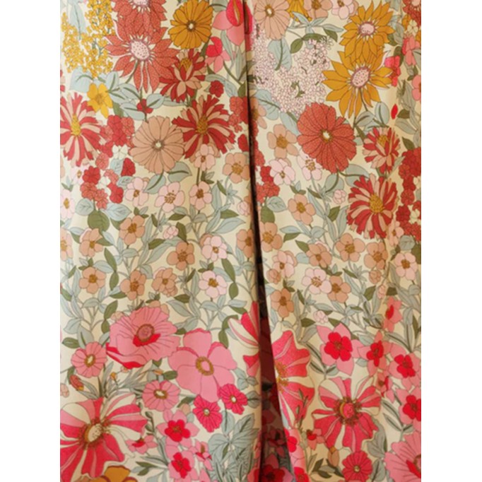 FLOWER PATTERN LOOSE WIDE LEG PANTS