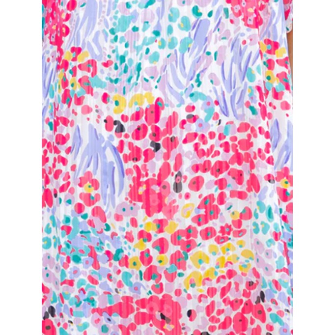 Flower patterned lantern sleeve dress