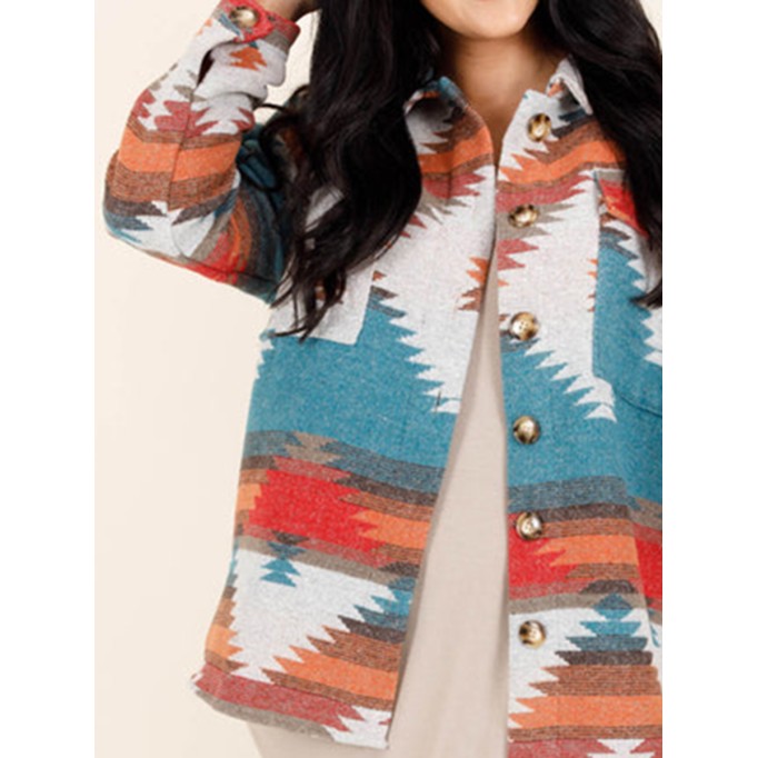 Geometric contrasting pattern jacket