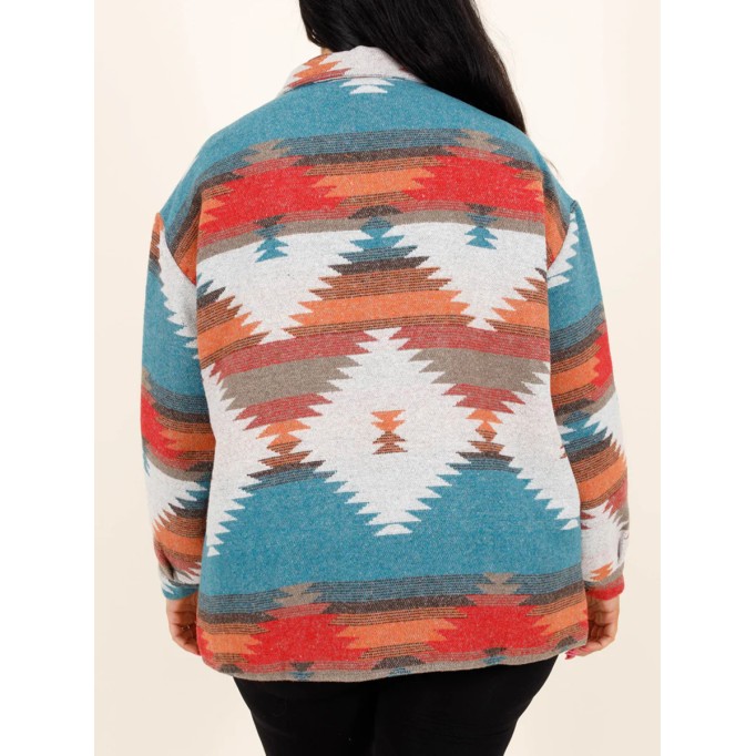 Geometric contrasting pattern jacket