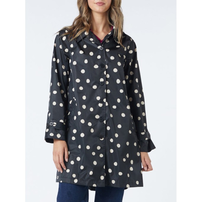 Spot Collared Raincoat