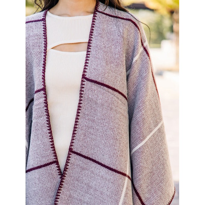 Red Plaid Poncho