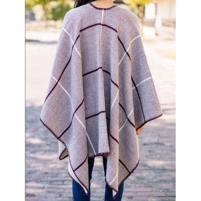 Red Plaid Poncho