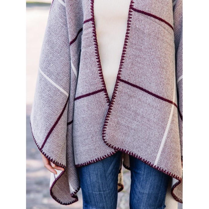 Red Plaid Poncho