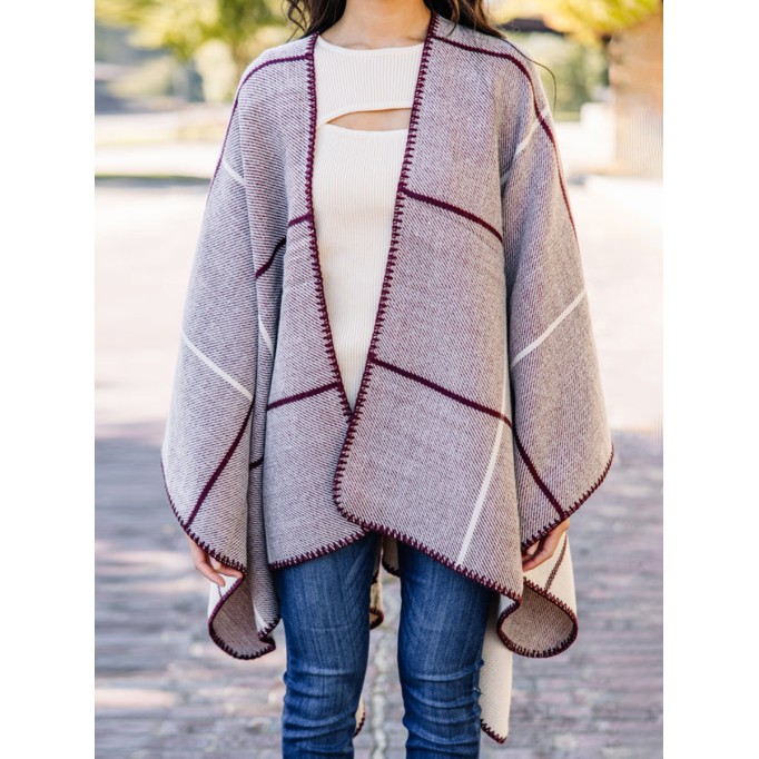 Red Plaid Poncho