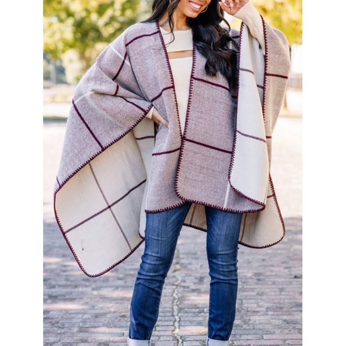 Red Plaid Poncho