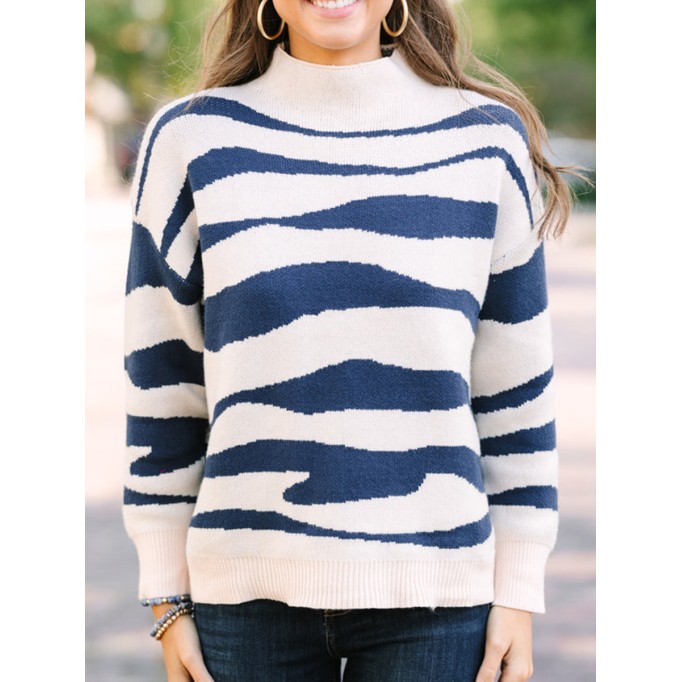 cream white and blue striped sweater you love