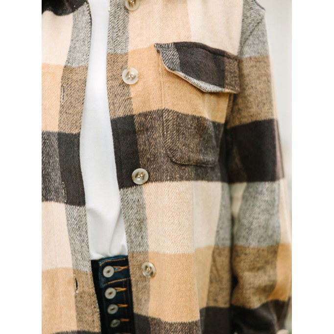 Camel Brown Plaid Shacket