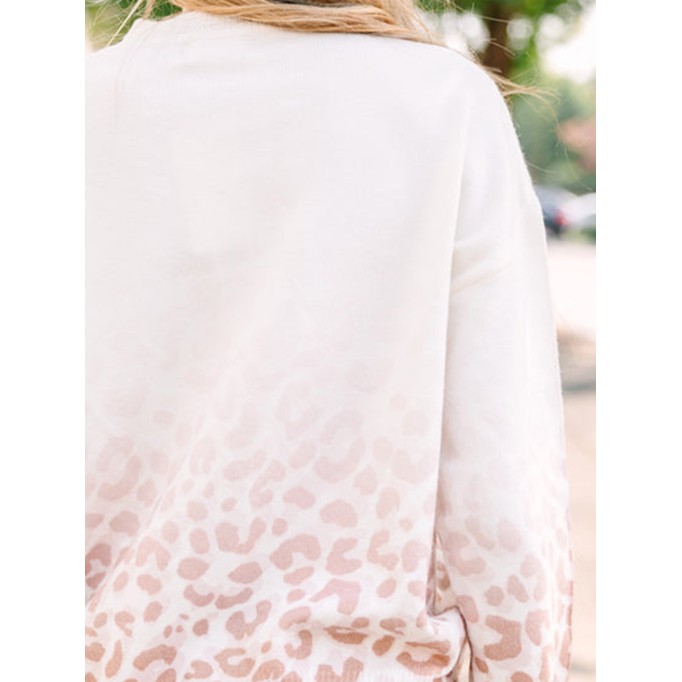 Gradient leopard print sweater