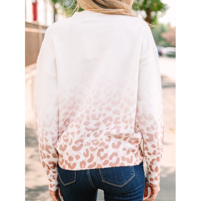 Gradient leopard print sweater