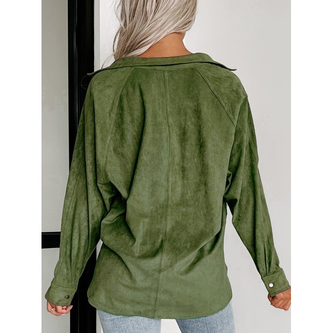 Green deerskin velvet shirt