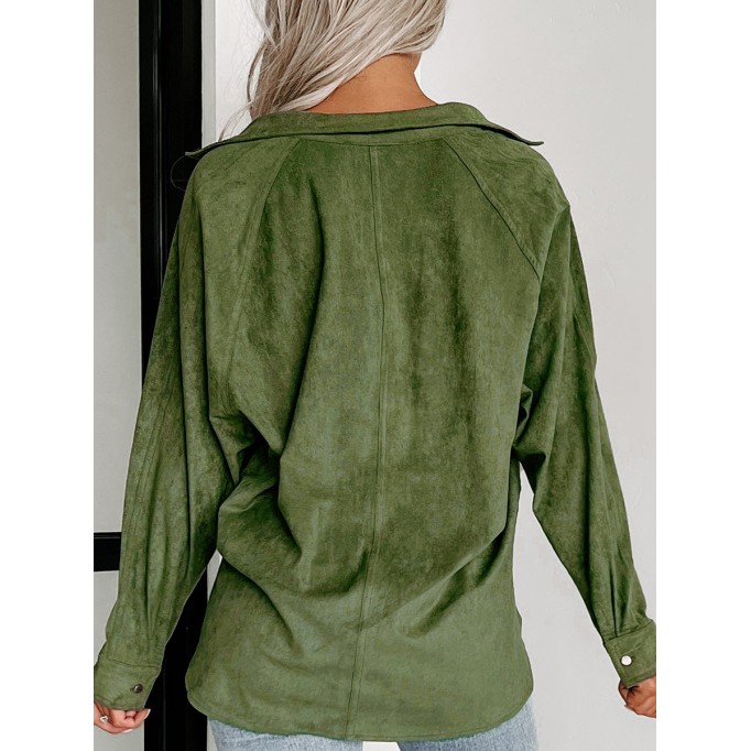 Green deerskin velvet shirt
