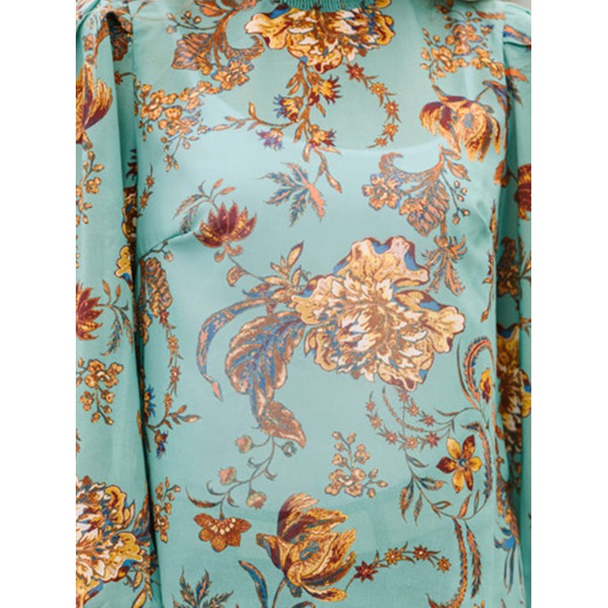 Green Floral Blouse